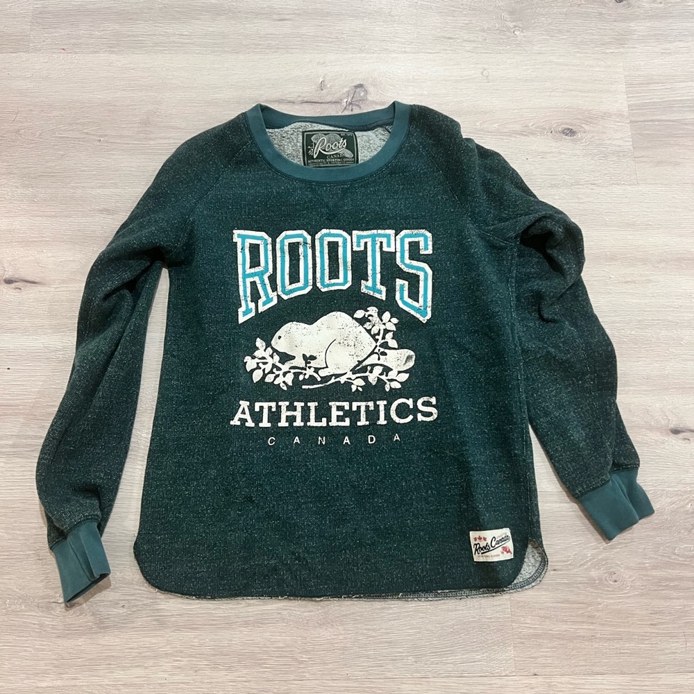 Roots Teal Sweatshirt with Logo